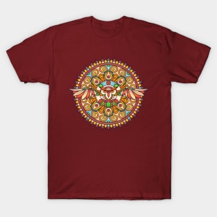 Owl Design Artwork Abstract Mandala Pattern T-Shirt